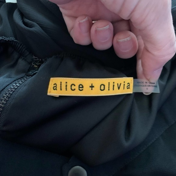 ALICE + OLIVIA NWT Strapless Sheer Overlay Maxi Cut Out Back Formal Dress - Picture 14 of 16